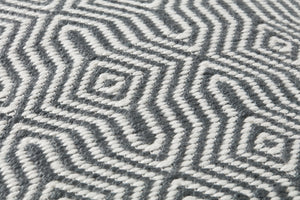 Charcoal / White Pillow shown from a different angle to reveal its pattern.
