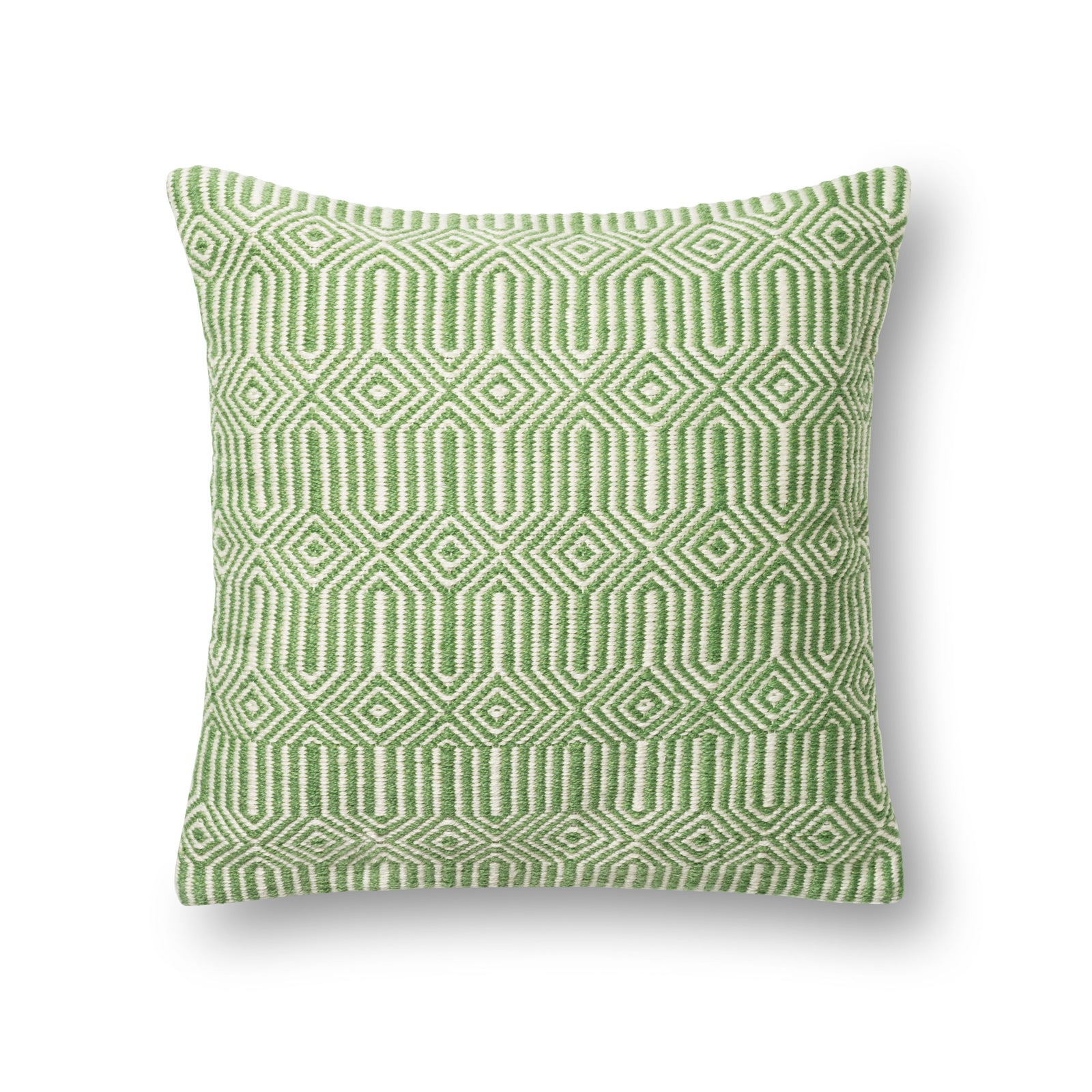 Green / Ivory Pillow (Pattern 1) — a Loloi pillow at Laurie Yapp Home.