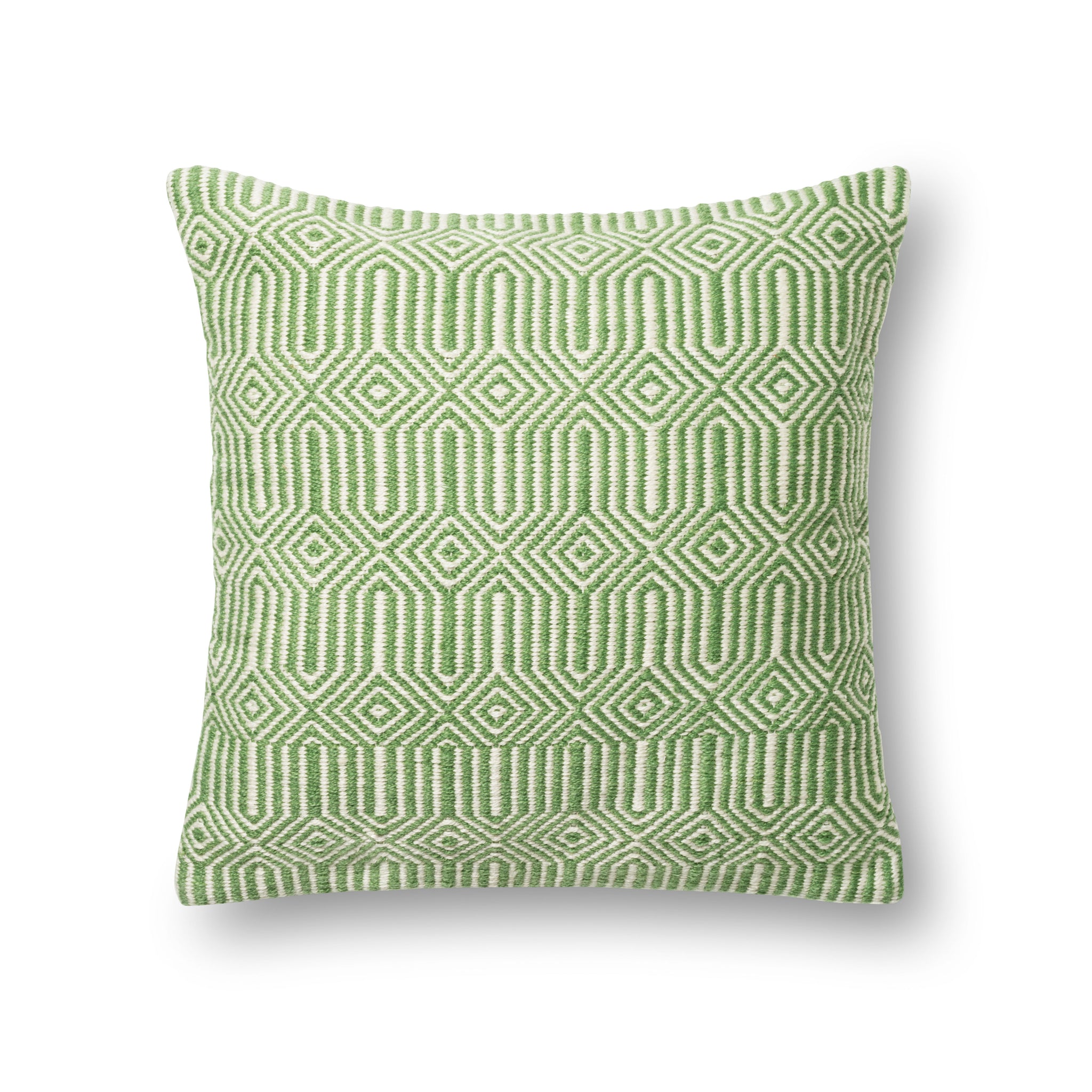 Green / Ivory Pillow (Pattern 1) — a Loloi pillow at Laurie Yapp Home.