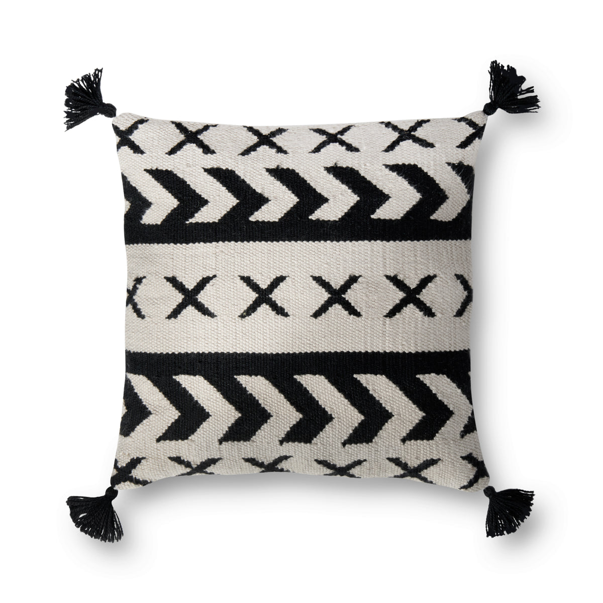 Black / Ivory Pillow (Pattern 4) — a Loloi pillow at Laurie Yapp Home.