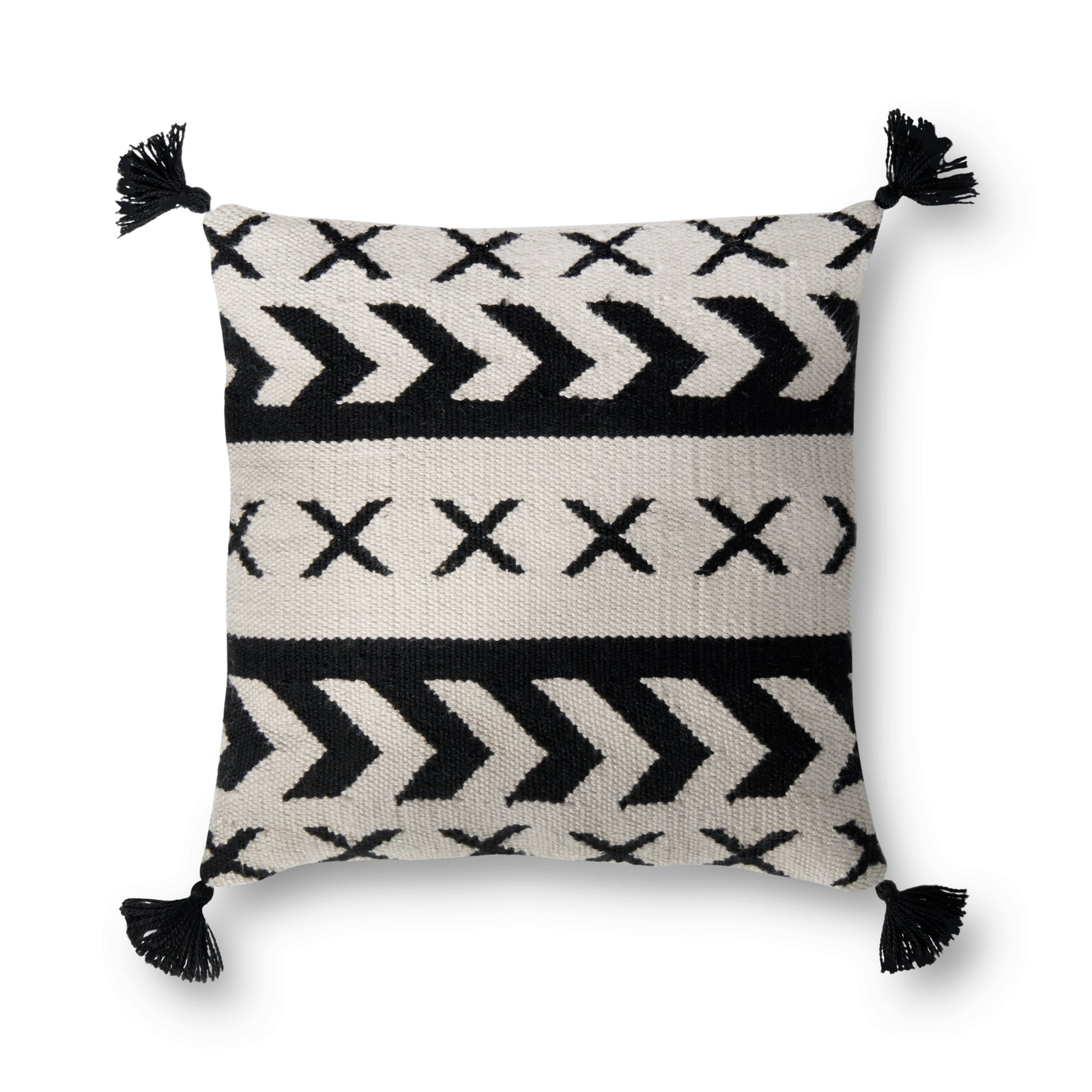 Black / Ivory Pillow (Pattern 4) — a Loloi pillow at Laurie Yapp Home.