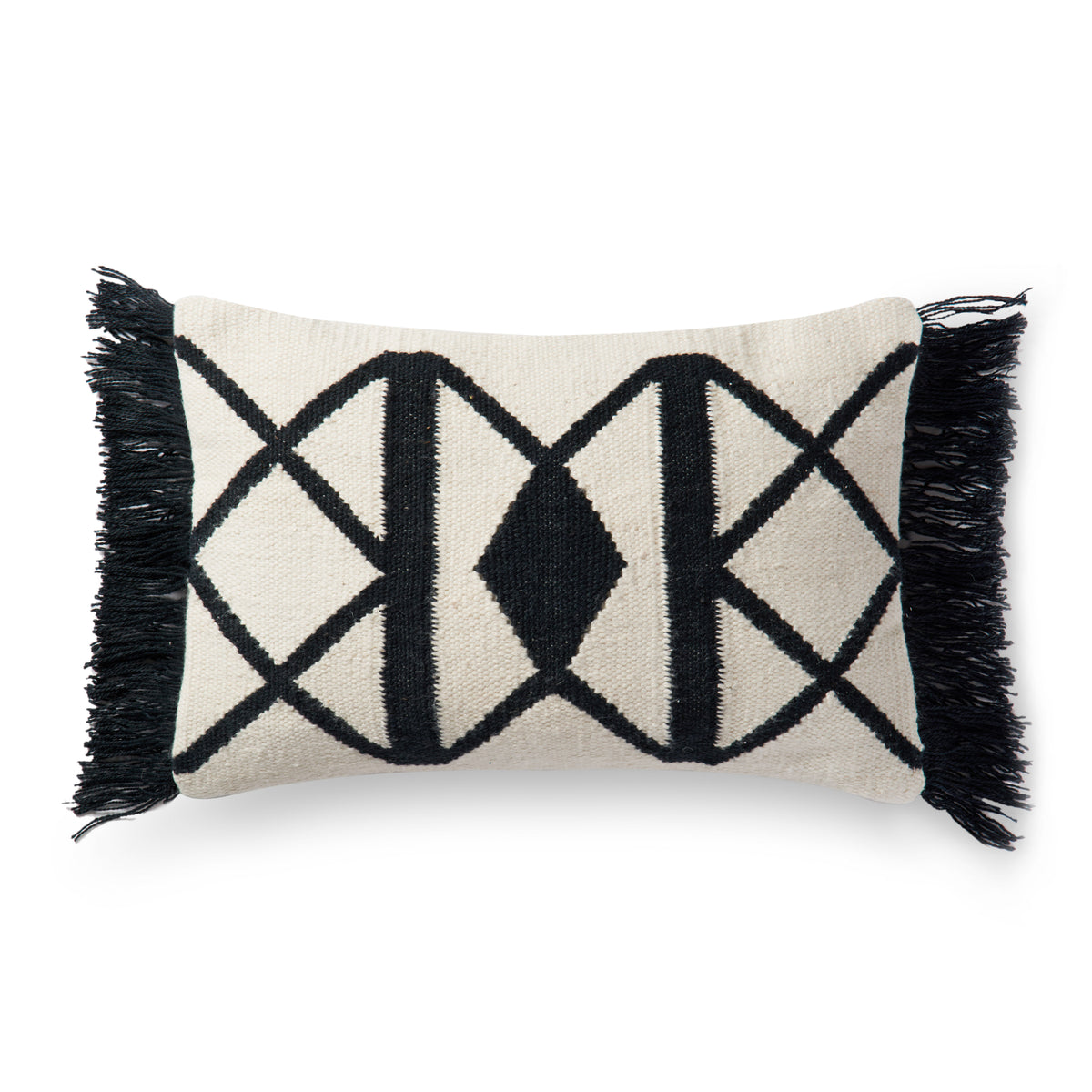 Black / Ivory Pillow (Pattern 5) — a Loloi pillow at Laurie Yapp Home.