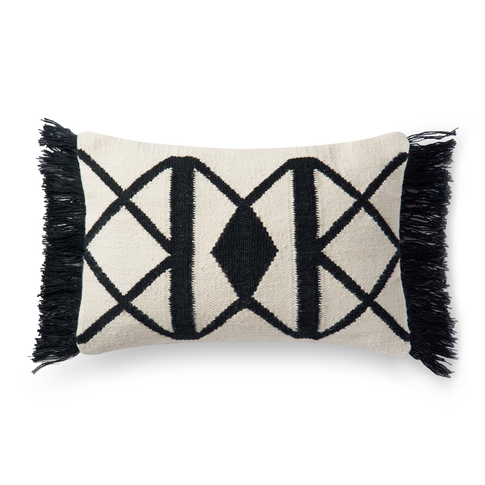 Black / Ivory Pillow (Pattern 5) — a Loloi pillow at Laurie Yapp Home.