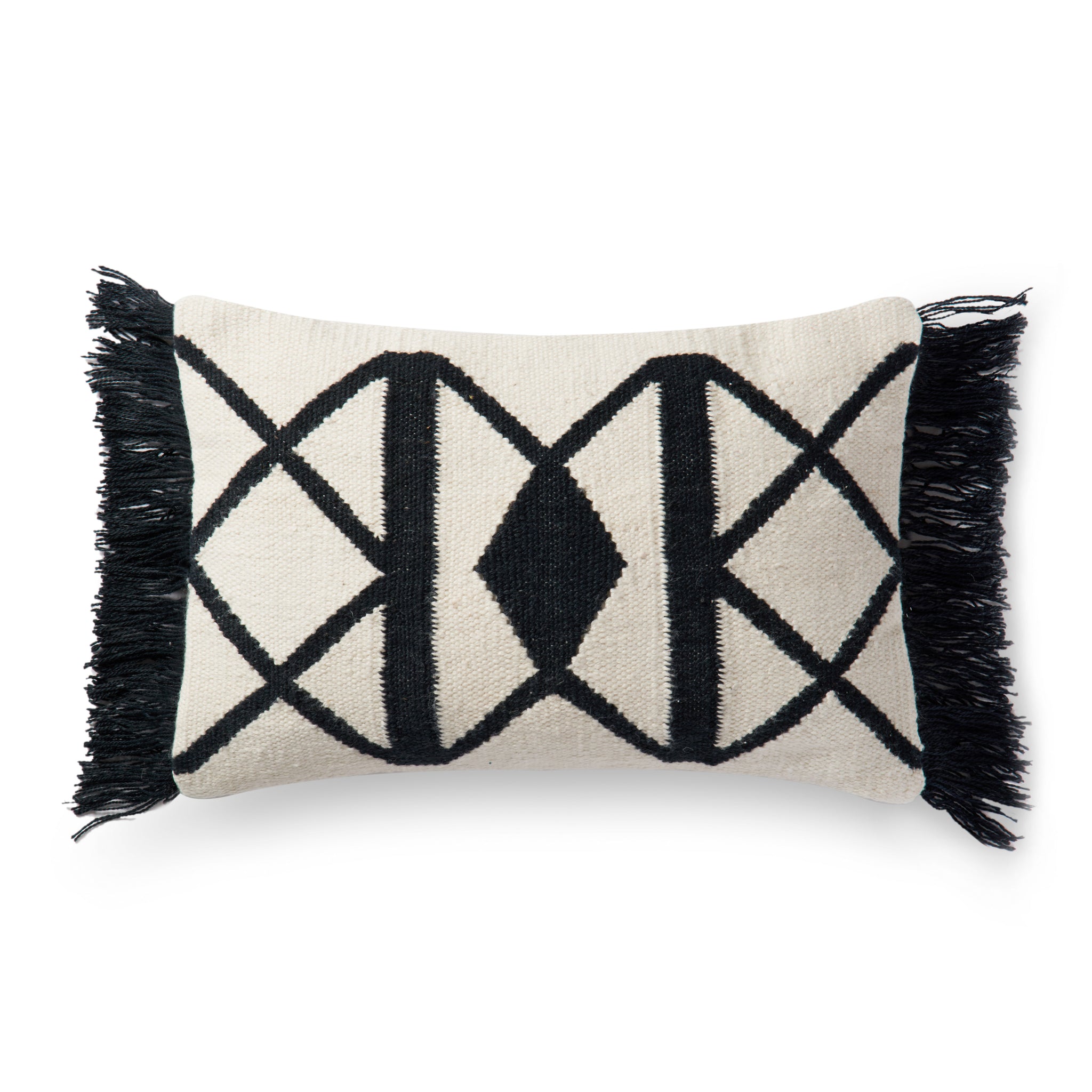 Black / Ivory Pillow (Pattern 5) — a Loloi pillow at Laurie Yapp Home.