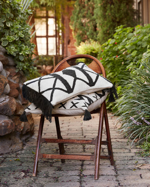 Black / Ivory Pillow (Pattern 5) shown from another angle.