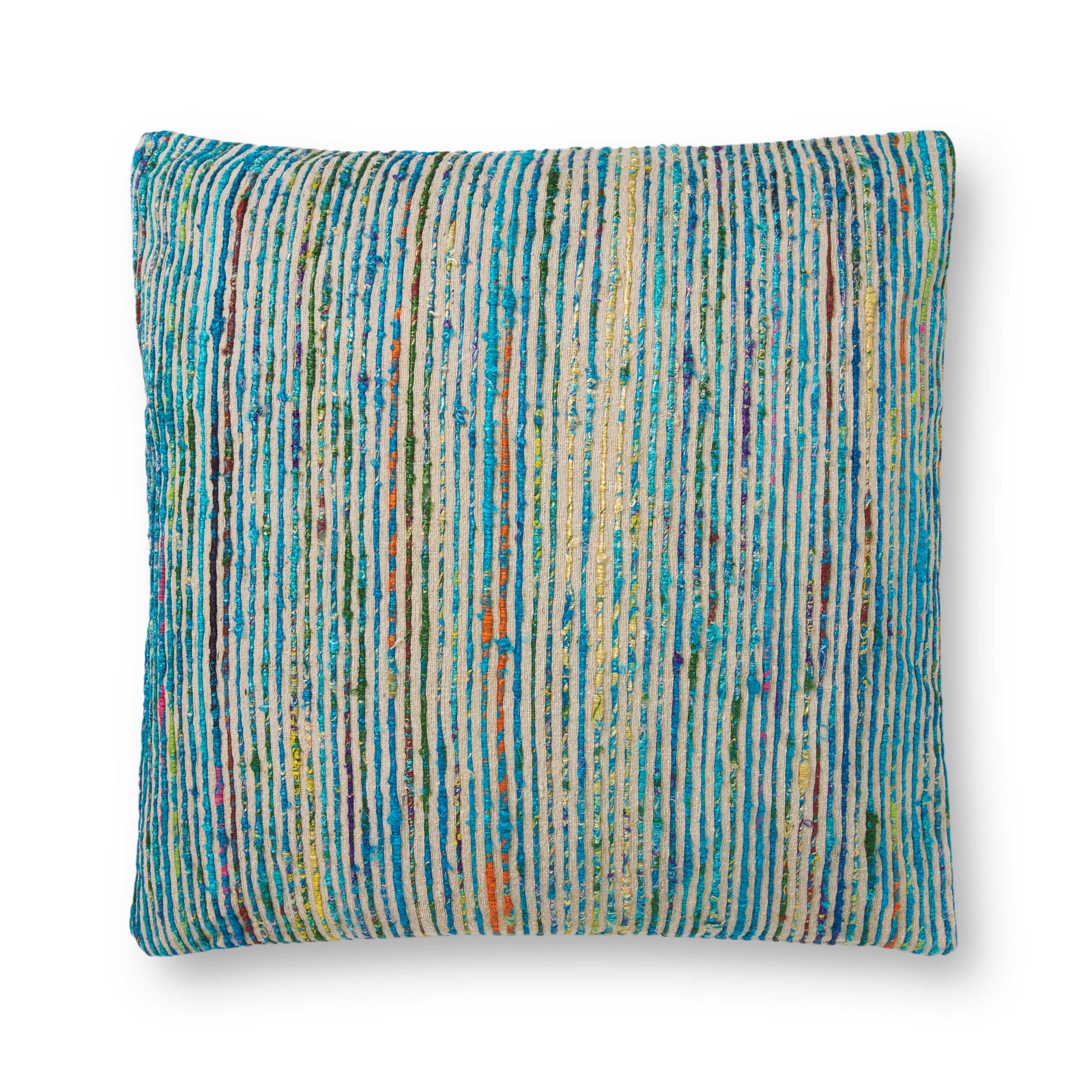 Blue / Multi Pillow (Pattern 1) — a Loloi pillow at Laurie Yapp Home.