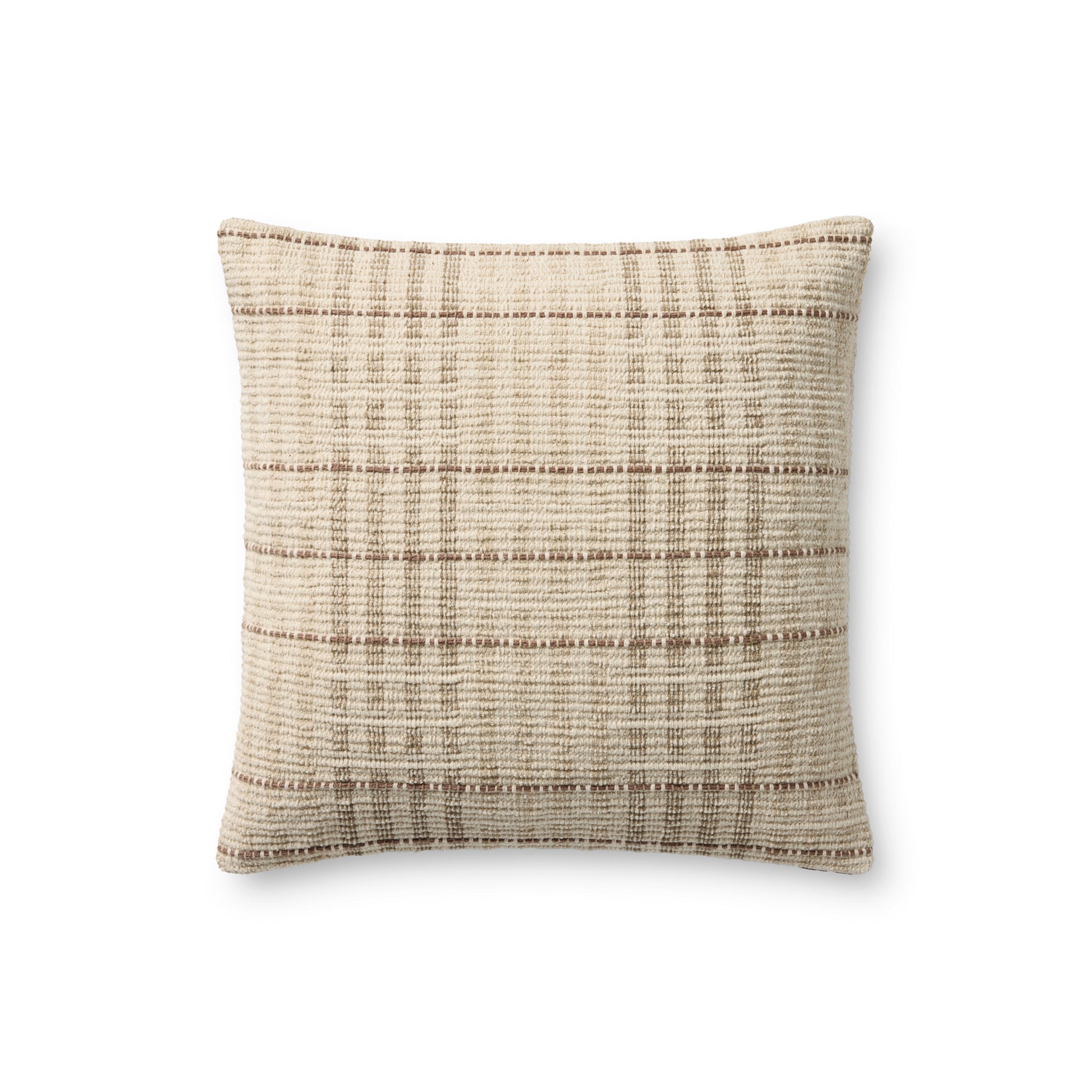 Vinnie Ivory / Brown Pillow — a Loloi pillow at Laurie Yapp Home.