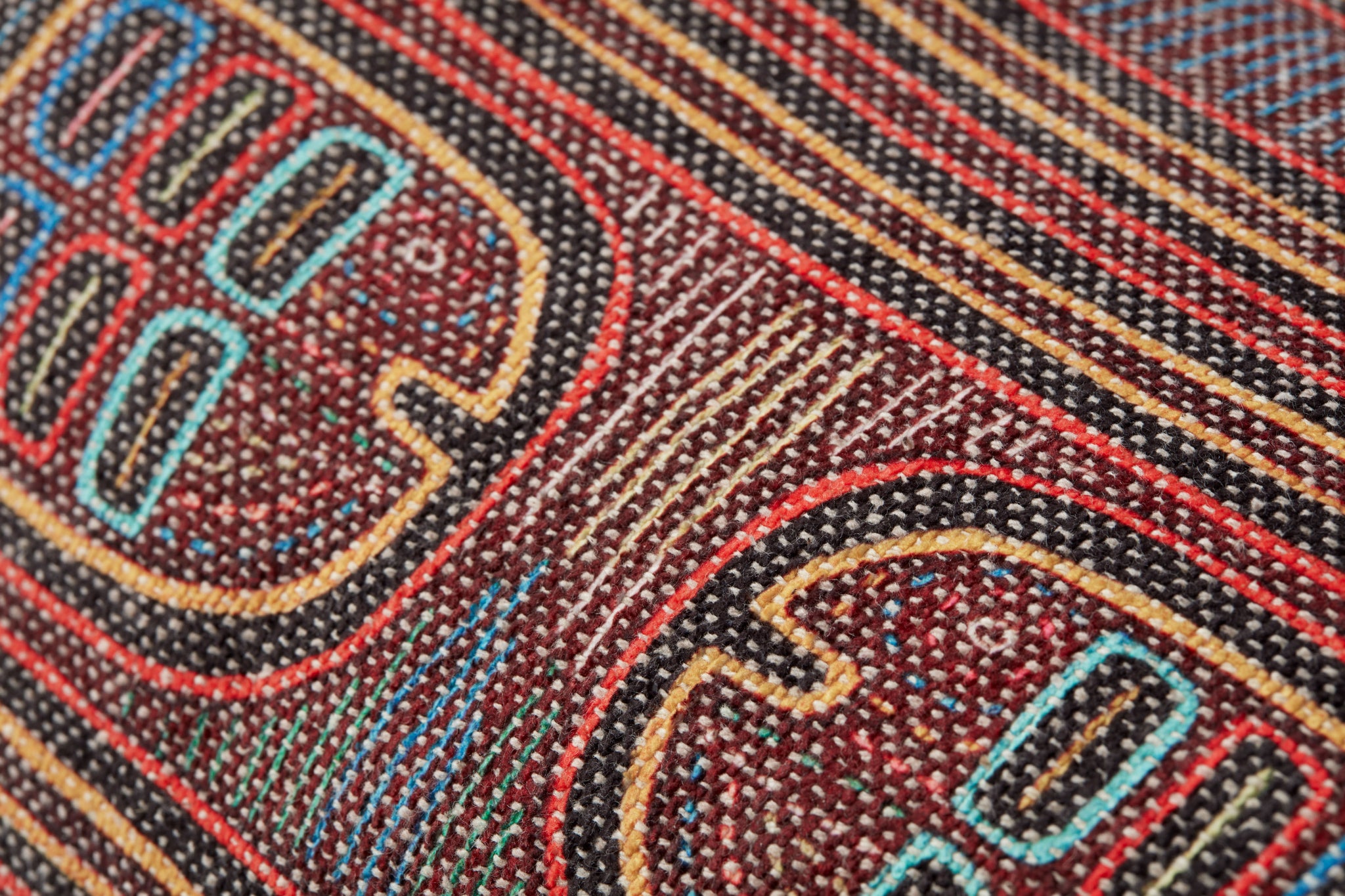 Berry / Multi Pillow (Pattern 1) shown from a different angle to reveal its pattern.