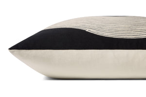 Black / Natural Pillow (Pattern 1) shown from a different angle to reveal its pattern.