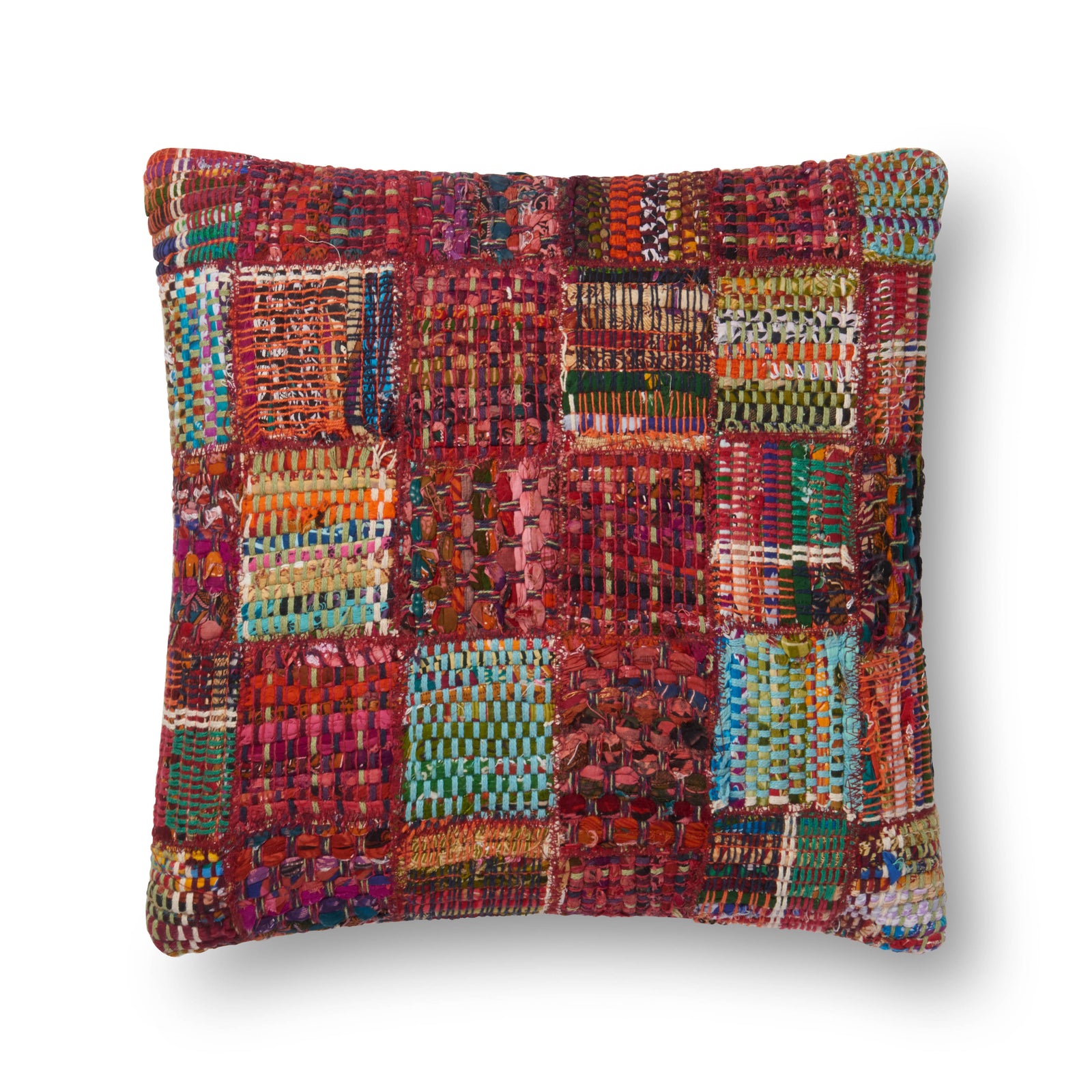 Red / Multi Pillow (Pattern 3) — a Loloi pillow at Laurie Yapp Home.