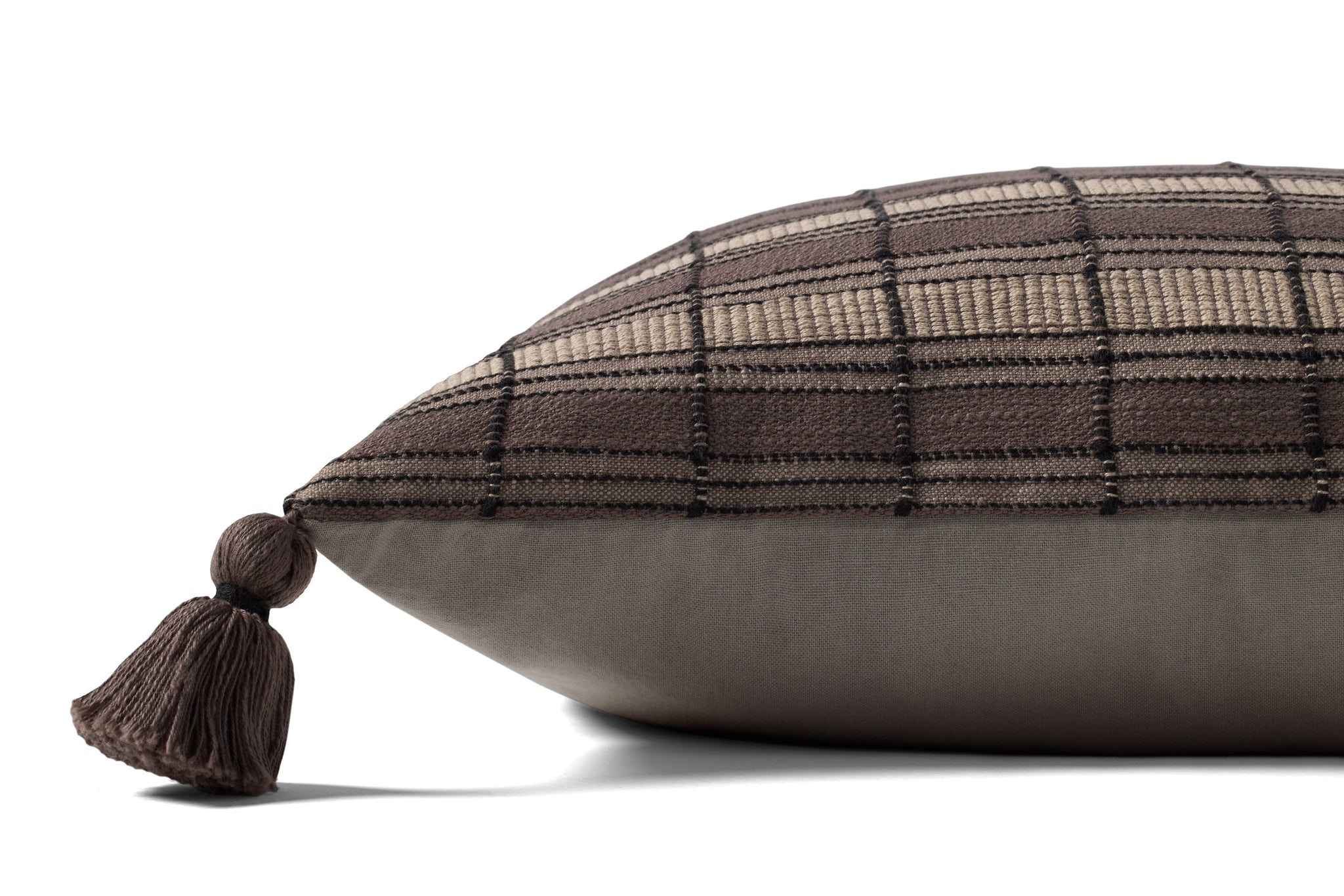 Brown / Beige Pillow shown from another angle.