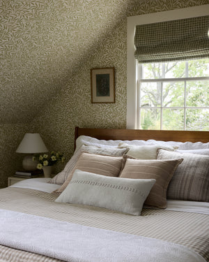 Harvey White Pillow shown from another angle.