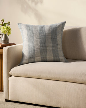 Auggie Blue / White Pillow shown from another angle.