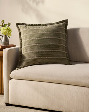 Howie Green / Natural Pillow shown from a different angle to reveal its pattern.