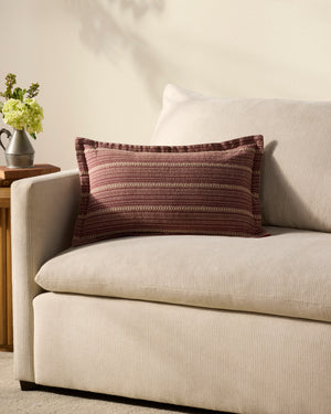 Howie Wine / Natural Pillow shown from another angle.