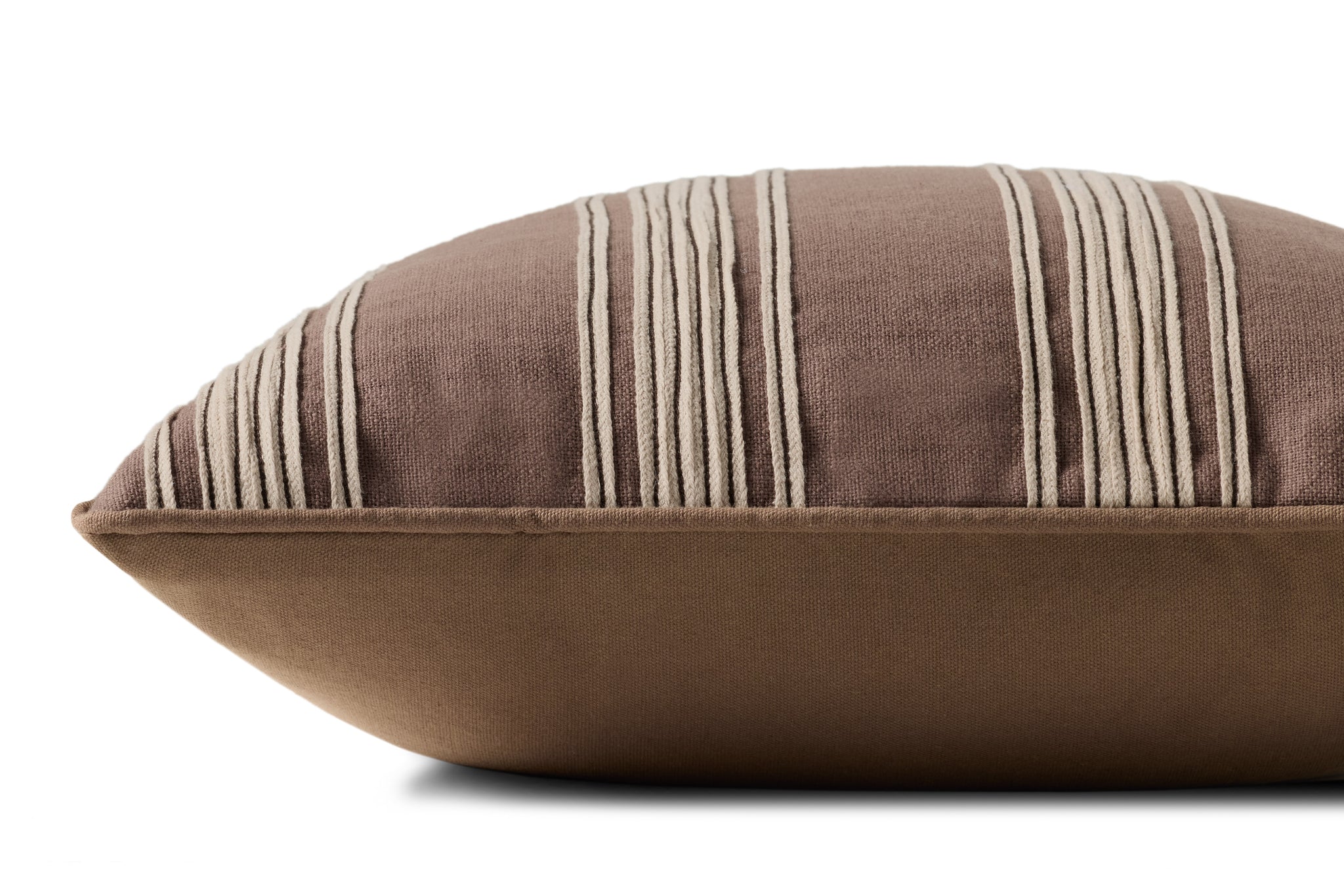 Verona Brown Pillow shown from a different angle to reveal its pattern.