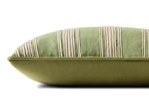 Verona Green Pillow shown from a different angle to reveal its pattern.