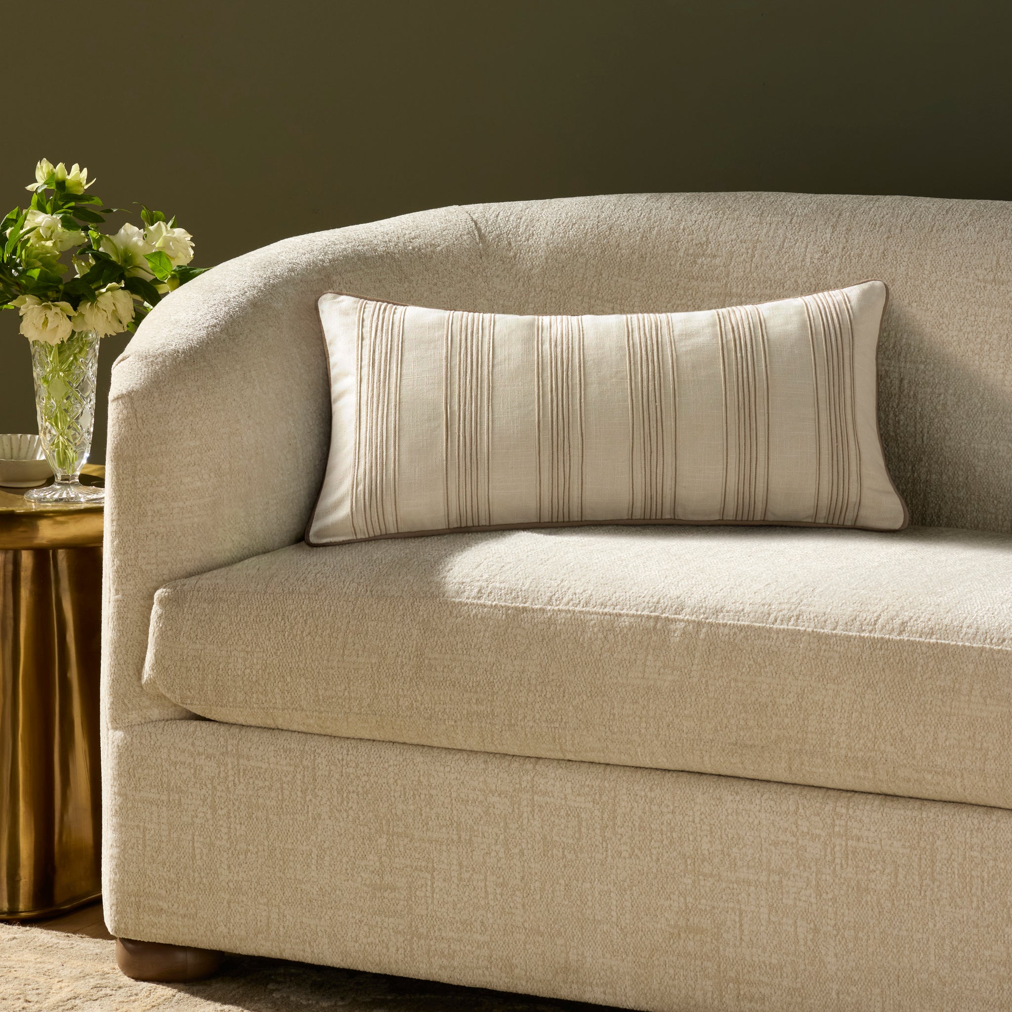 Verona Ivory Pillow shown from another angle.