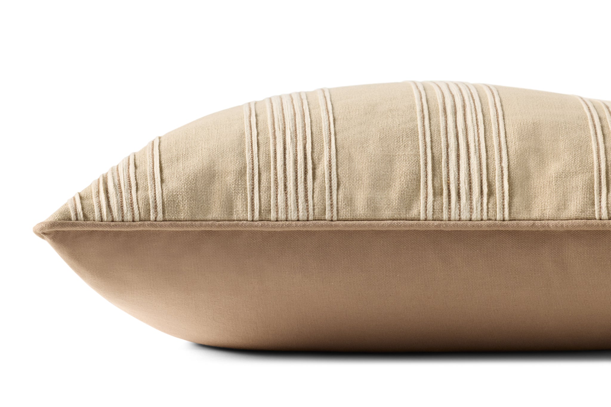 Verona Natural Pillow shown from a different angle to reveal its pattern.