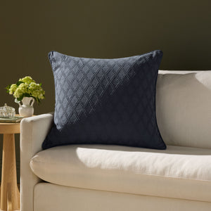 Cary Blue Pillow shown from another angle.