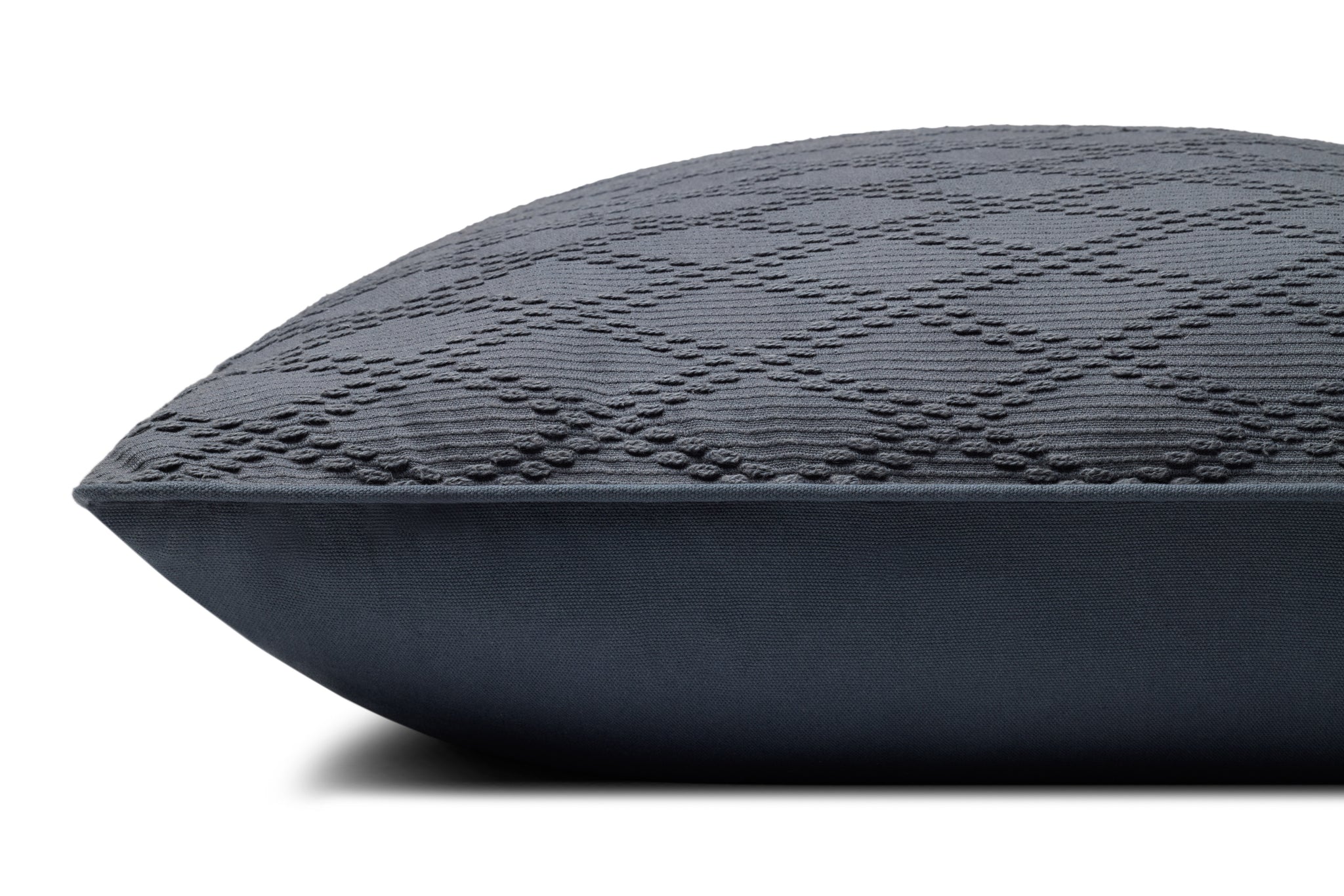 Cary Blue Pillow shown from a different angle to reveal its pattern.