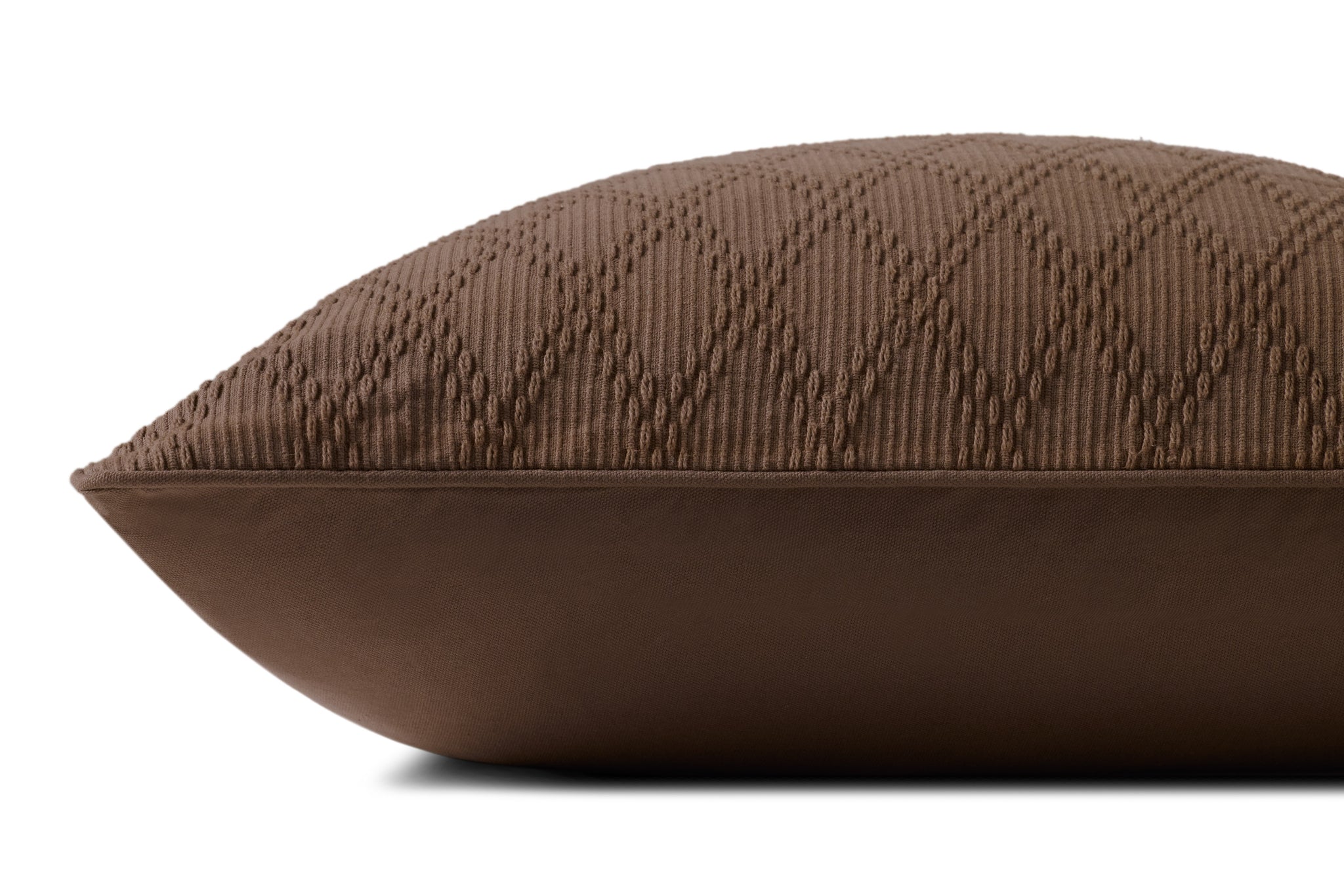 Cary Brown Pillow shown from a different angle to reveal its pattern.