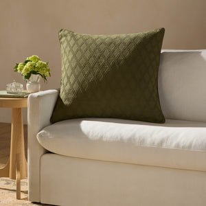 Cary Green Pillow shown from another angle.