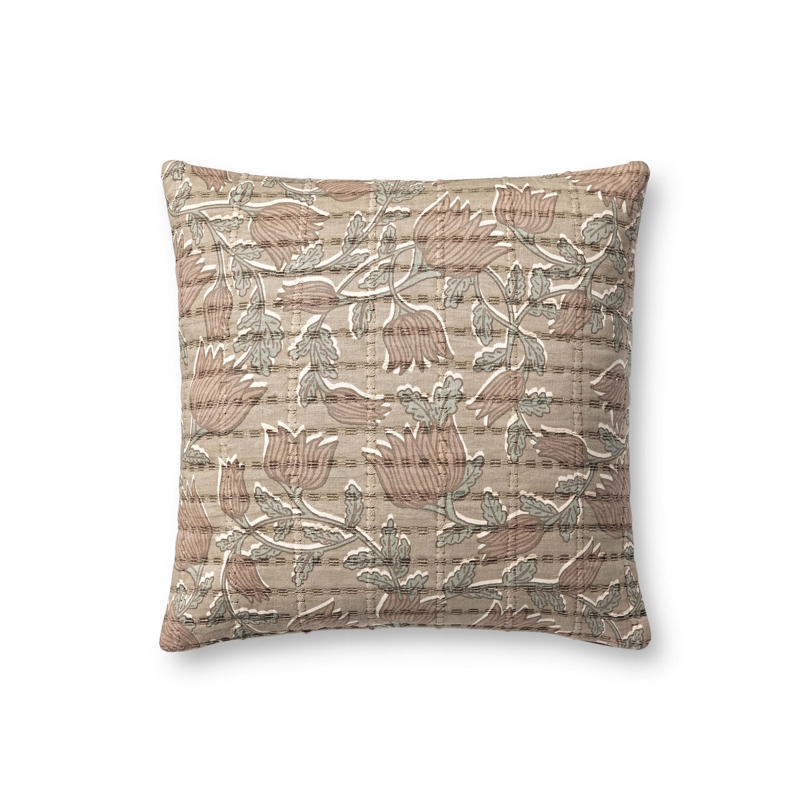 Taupe / Rose Pillow — a Loloi pillow at Laurie Yapp Home.