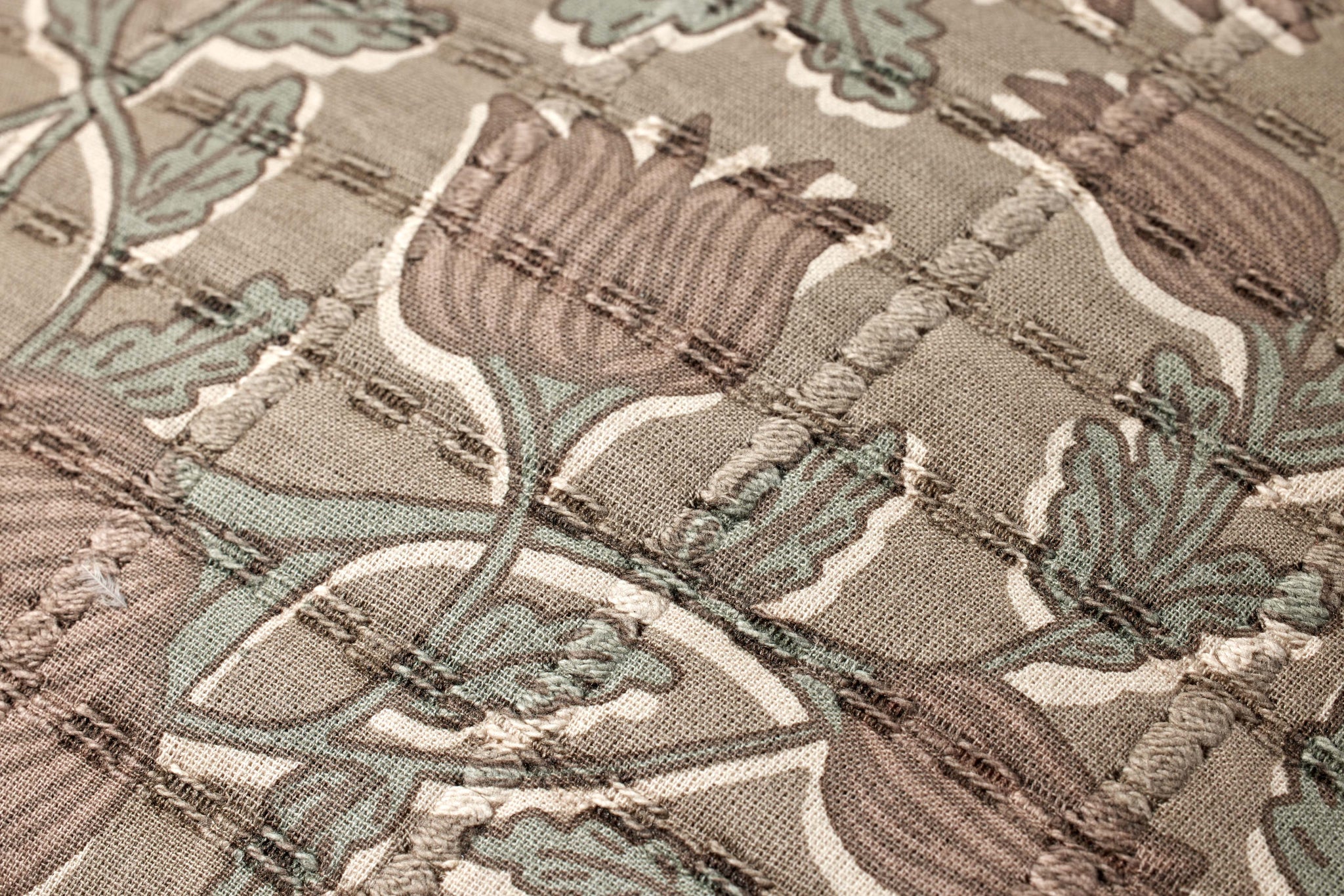 Taupe / Rose Pillow shown from a different angle to reveal its pattern.