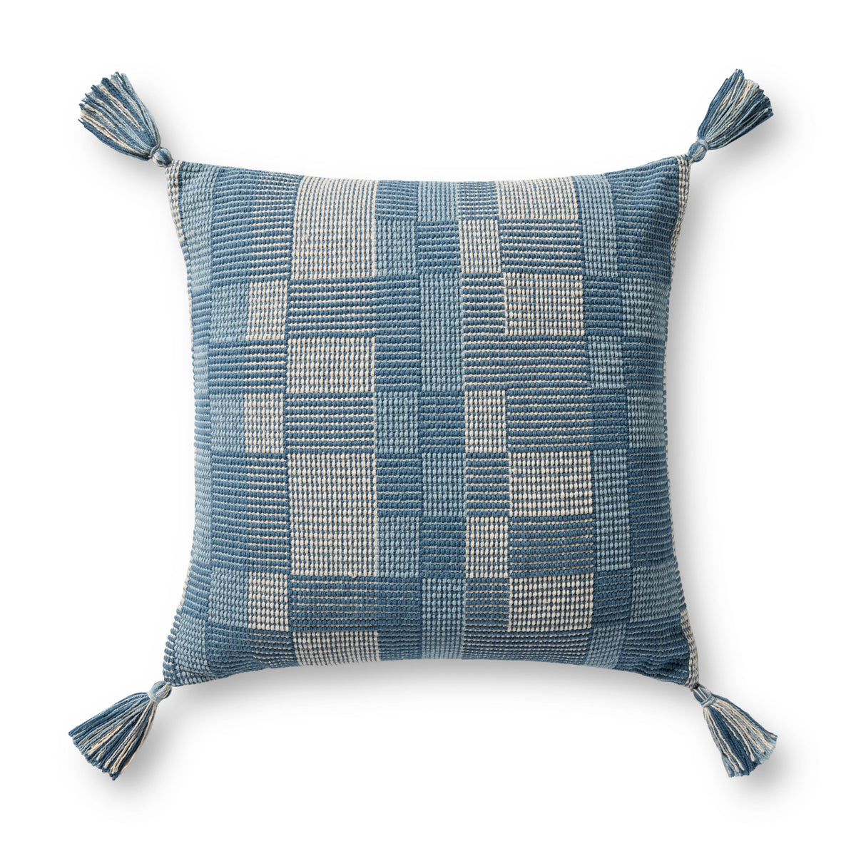 Blue Pillow (Pattern 5) — a Loloi pillow at Laurie Yapp Home.