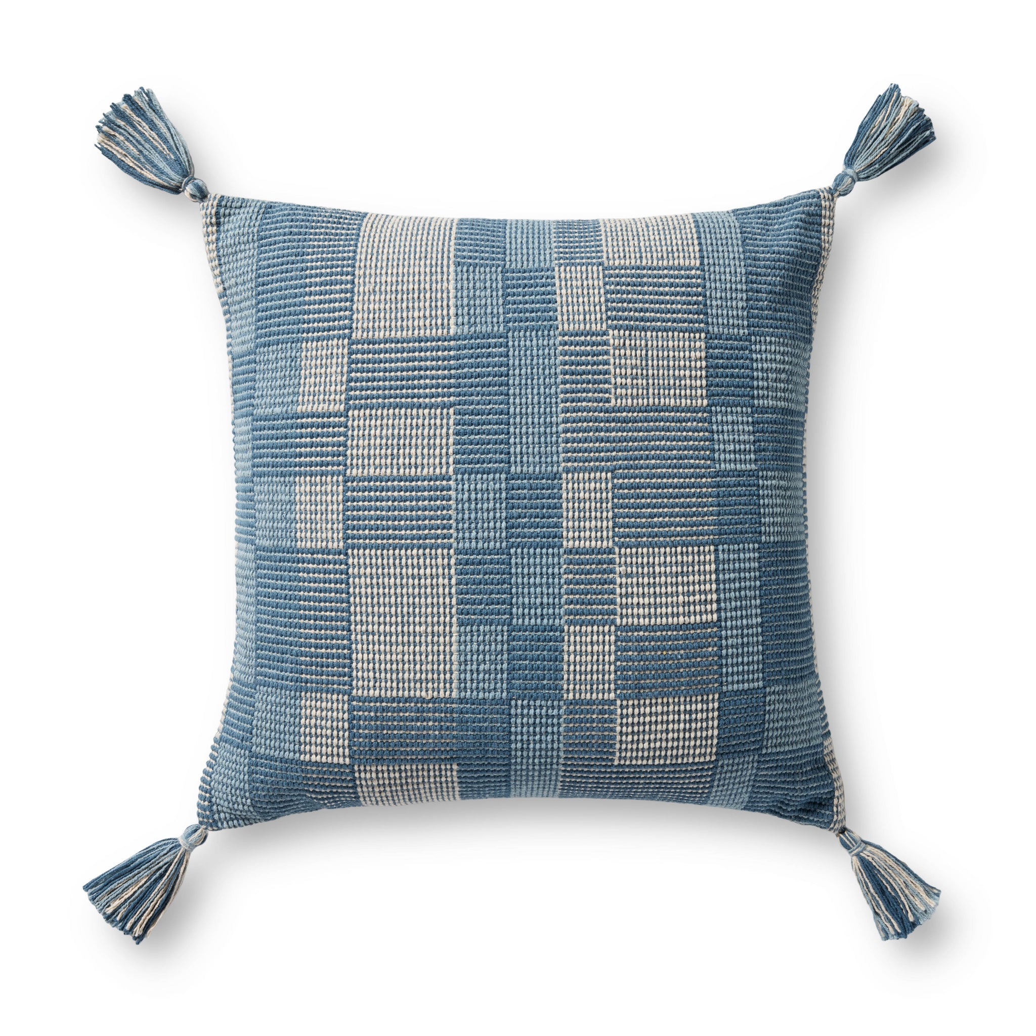 Blue Pillow (Pattern 5) — a Loloi pillow at Laurie Yapp Home.
