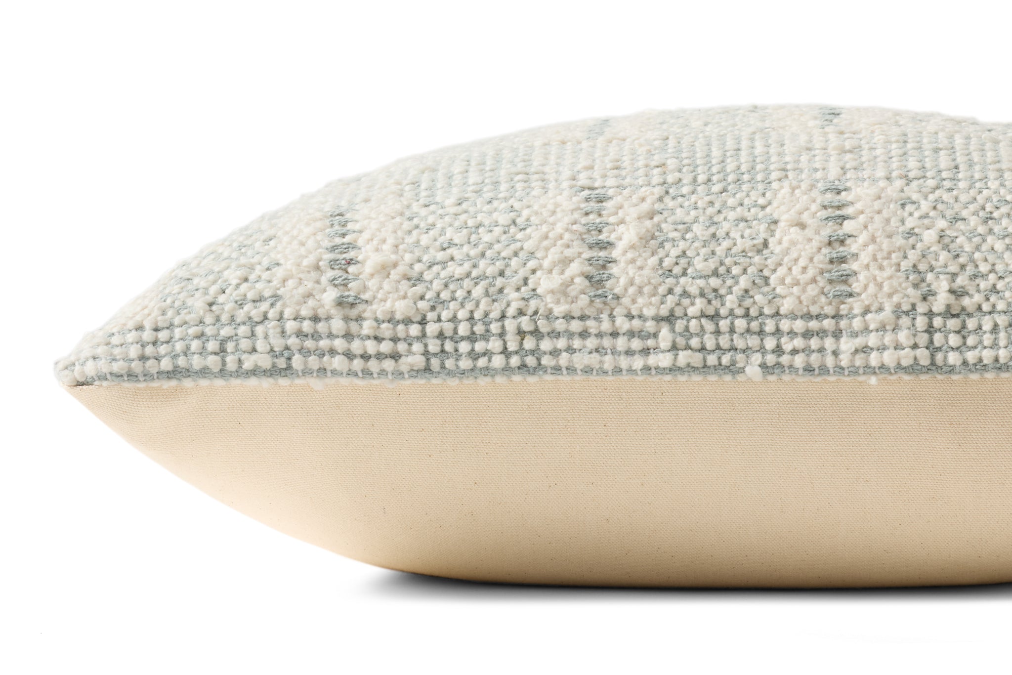Ivory / Blue Pillow shown from another angle.