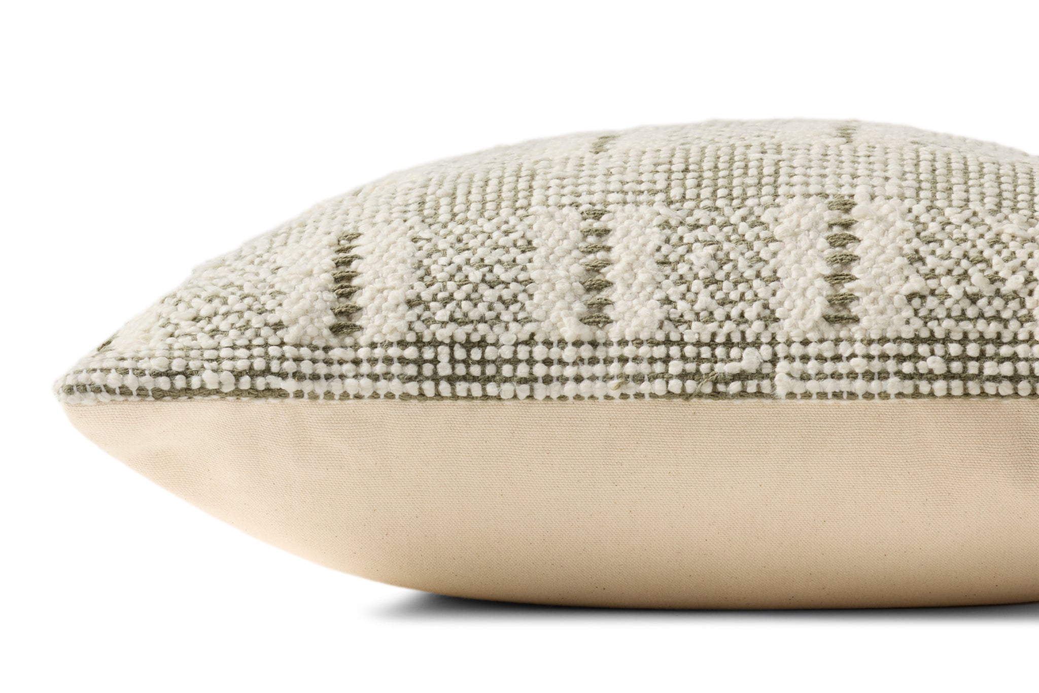 Ivory / Green Pillow (Pattern 1) shown from another angle.