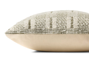 Ivory / Green Pillow (Pattern 1) shown from another angle.