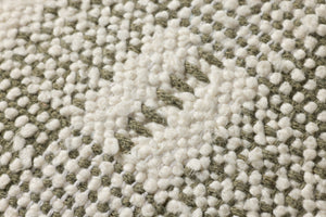 Ivory / Green Pillow (Pattern 1) shown from a different angle to reveal its pattern.