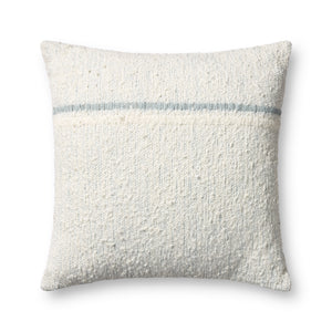 Ivory / Blue Pillow (Pattern 1) — a Loloi pillow at Laurie Yapp Home.