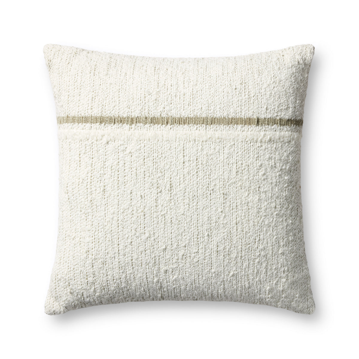 Ivory / Moss Pillow — a Loloi pillow at Laurie Yapp Home.