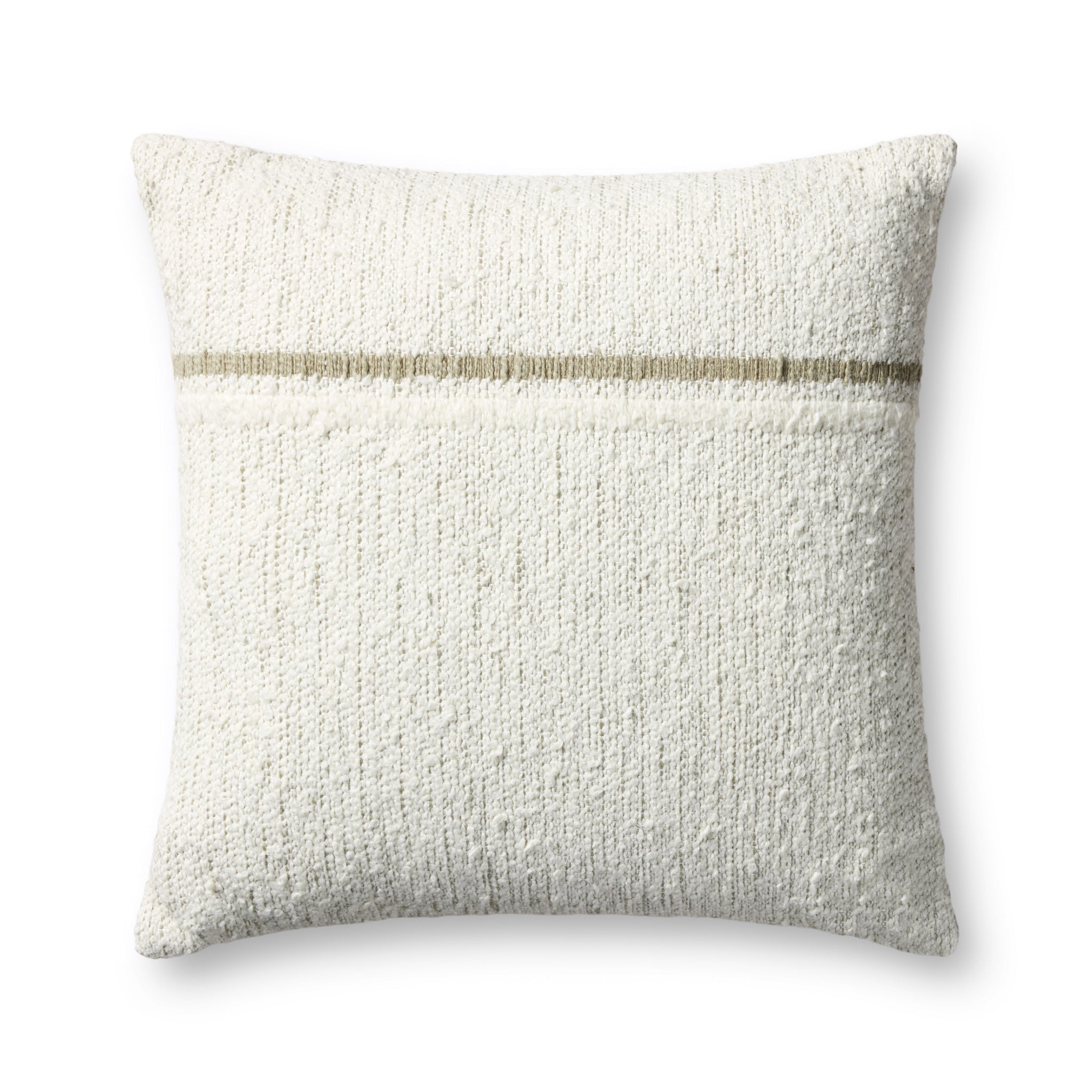 Ivory / Moss Pillow — a Loloi pillow at Laurie Yapp Home.