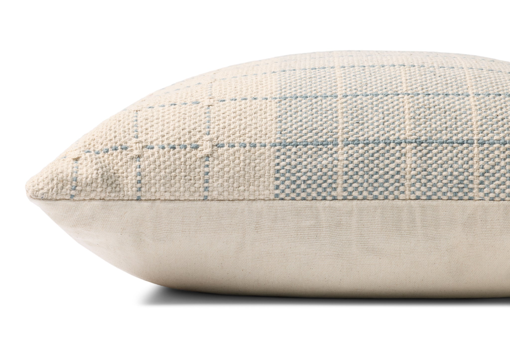 Blue / Natural Pillow shown from another angle.