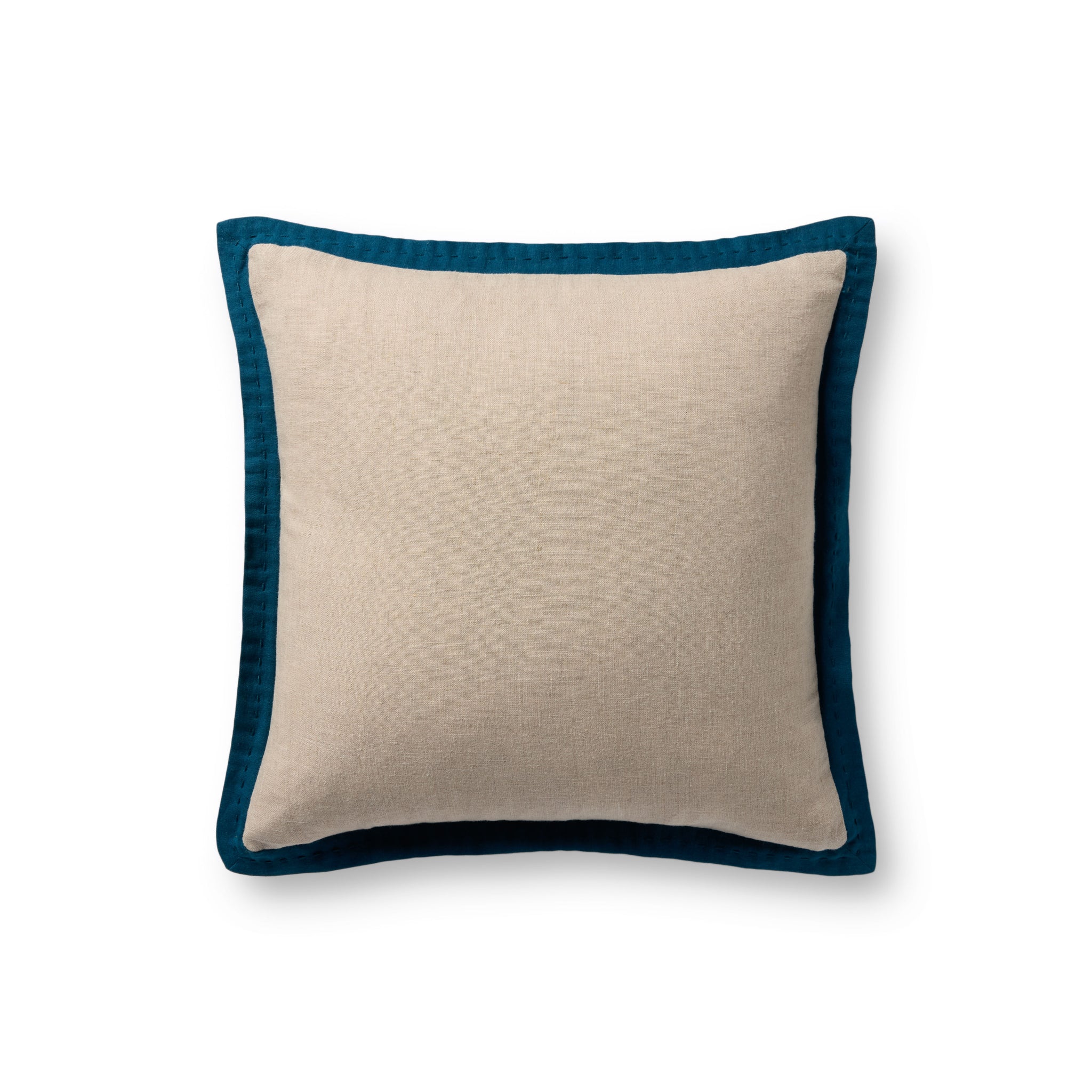 Natural / Blue Pillow (Pattern 1) — a Loloi pillow at Laurie Yapp Home.