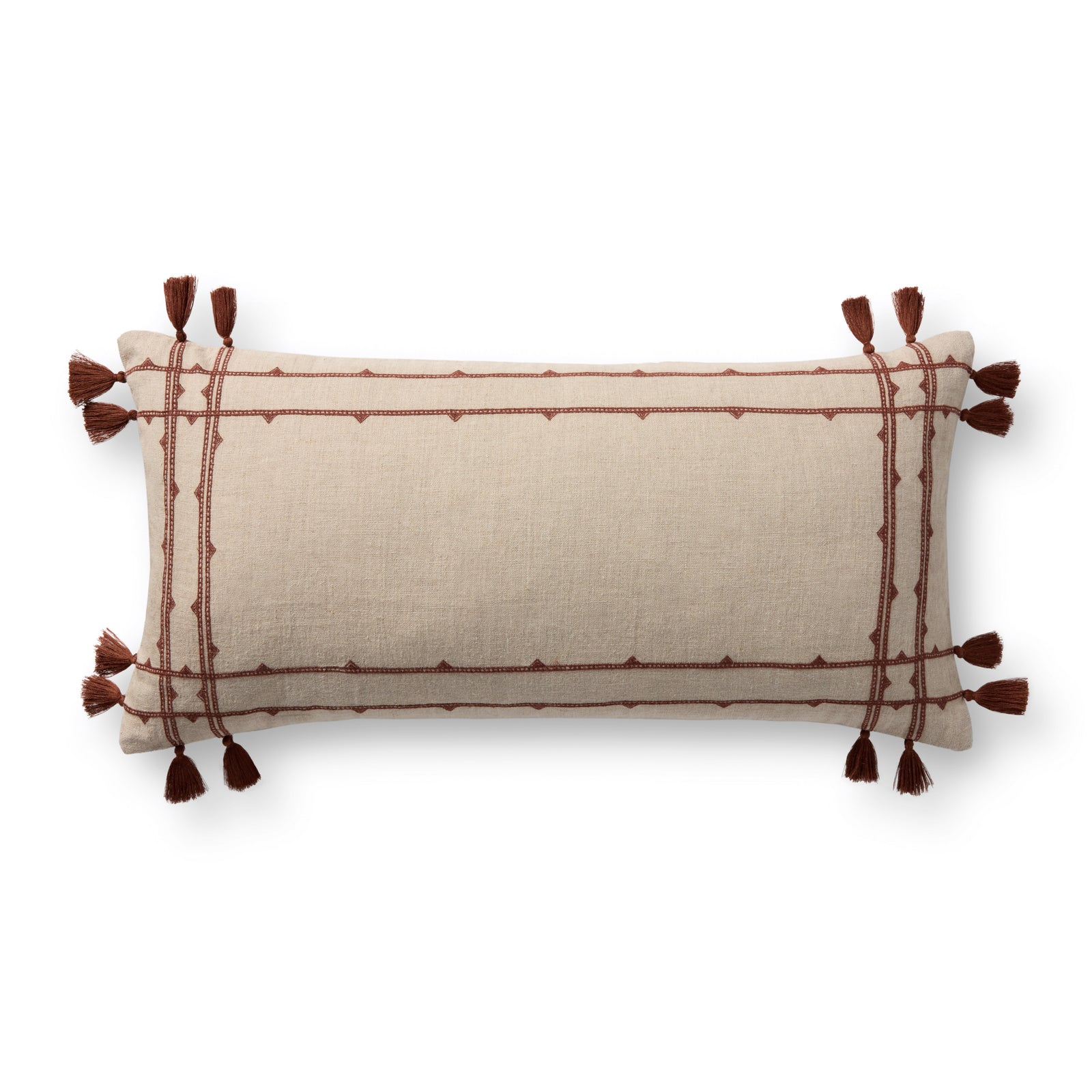 Natural / Rust Pillow (Pattern 2) — a Loloi pillow at Laurie Yapp Home.