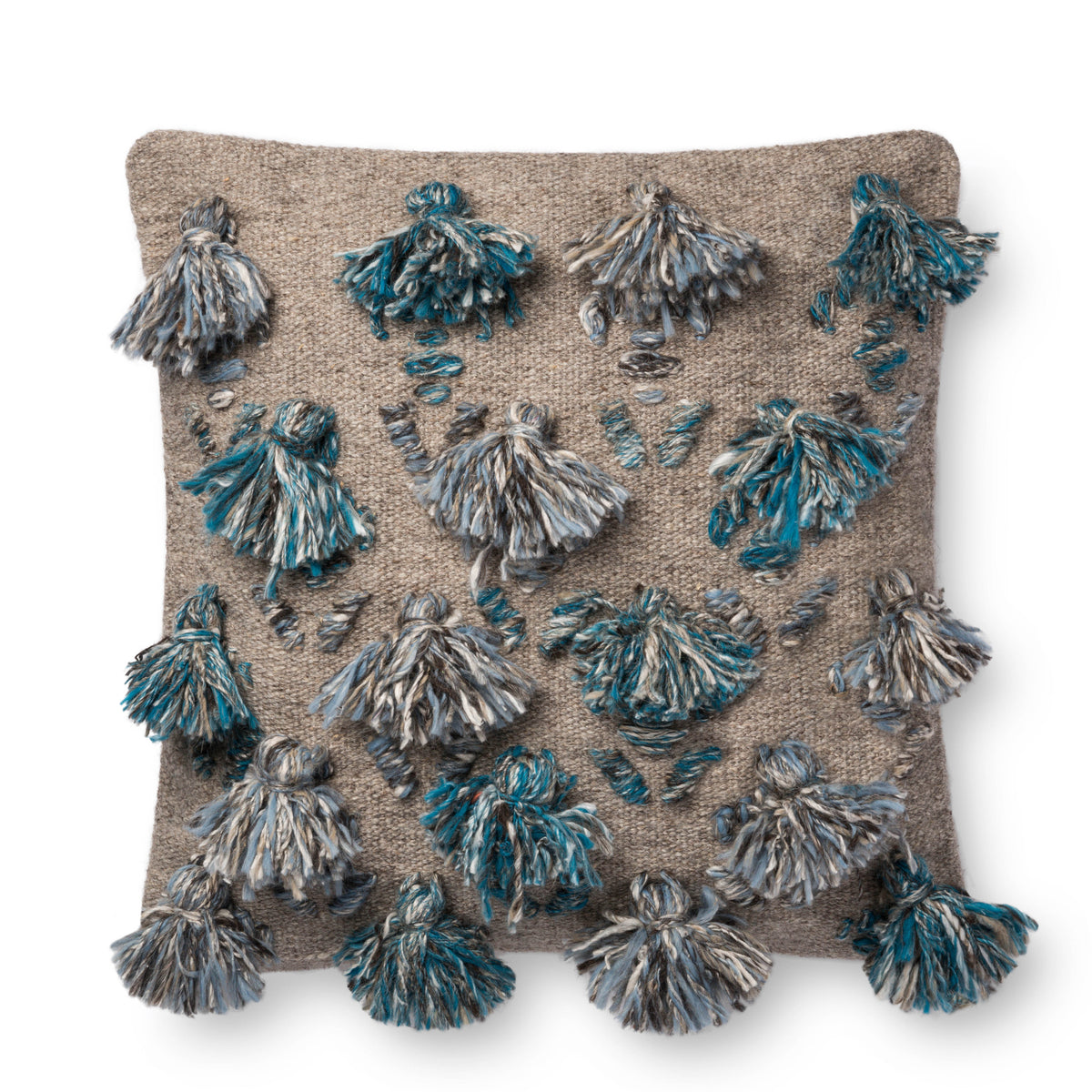 Blue / Multi Pillow (Pattern 2) — a Loloi pillow at Laurie Yapp Home.