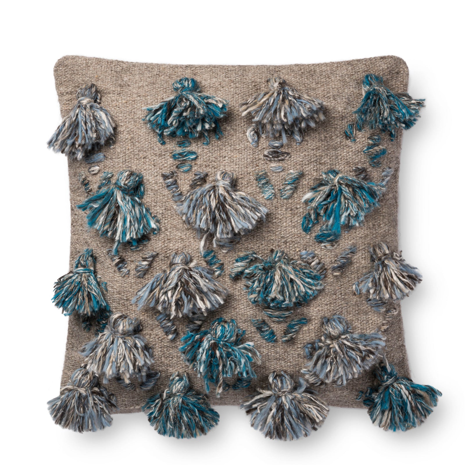 Blue / Multi Pillow (Pattern 2) — a Loloi pillow at Laurie Yapp Home.