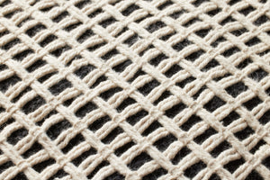 Black / Ivory Pillow (Pattern 6) shown from a different angle to reveal its pattern.
