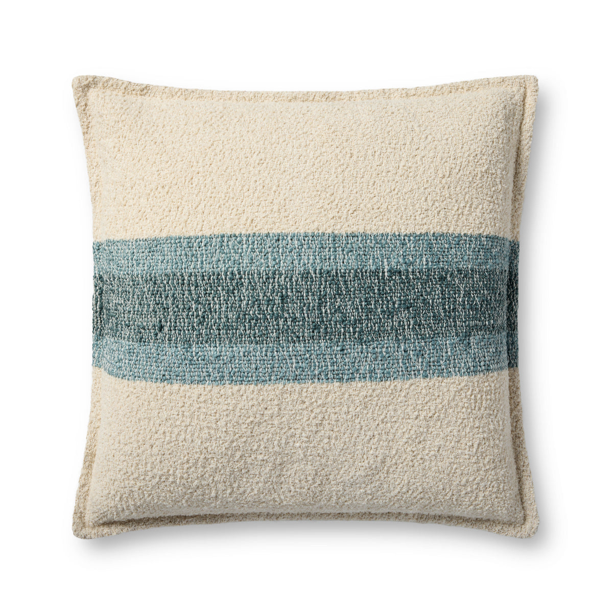 Natural / Blue Pillow (Pattern 3) — a Loloi pillow at Laurie Yapp Home.