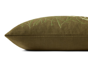 Olive Pillow (Pattern 2) shown from a different angle to reveal its pattern.