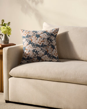 Matilda Blue / Orange Pillow shown from another angle.