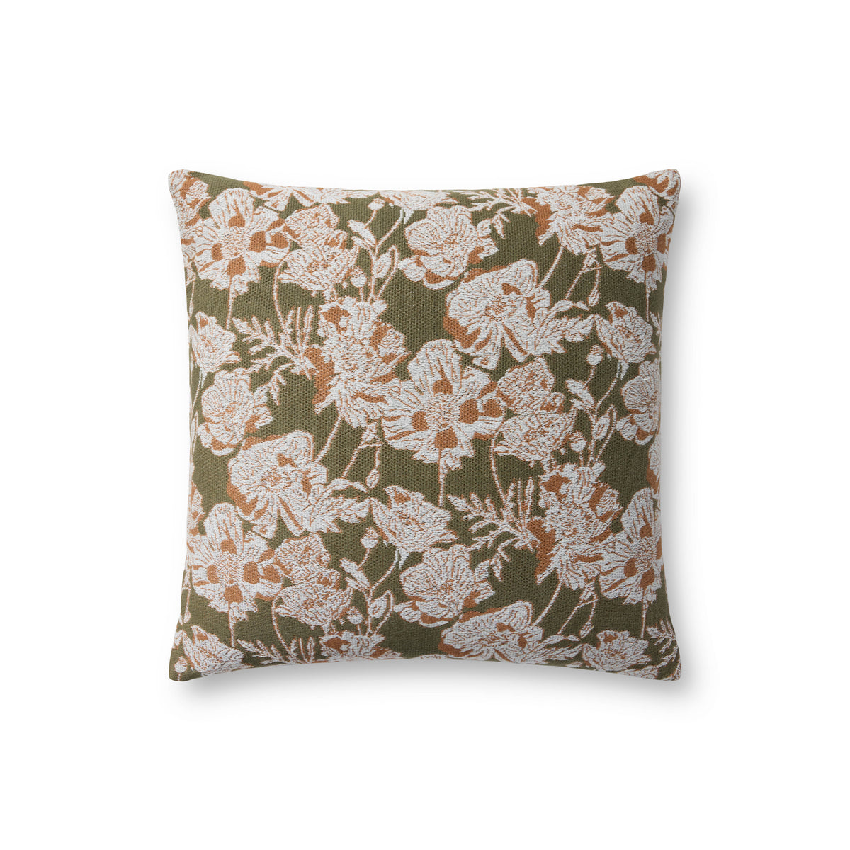 Matilda Olive / Orange Pillow — a Loloi pillow at Laurie Yapp Home.