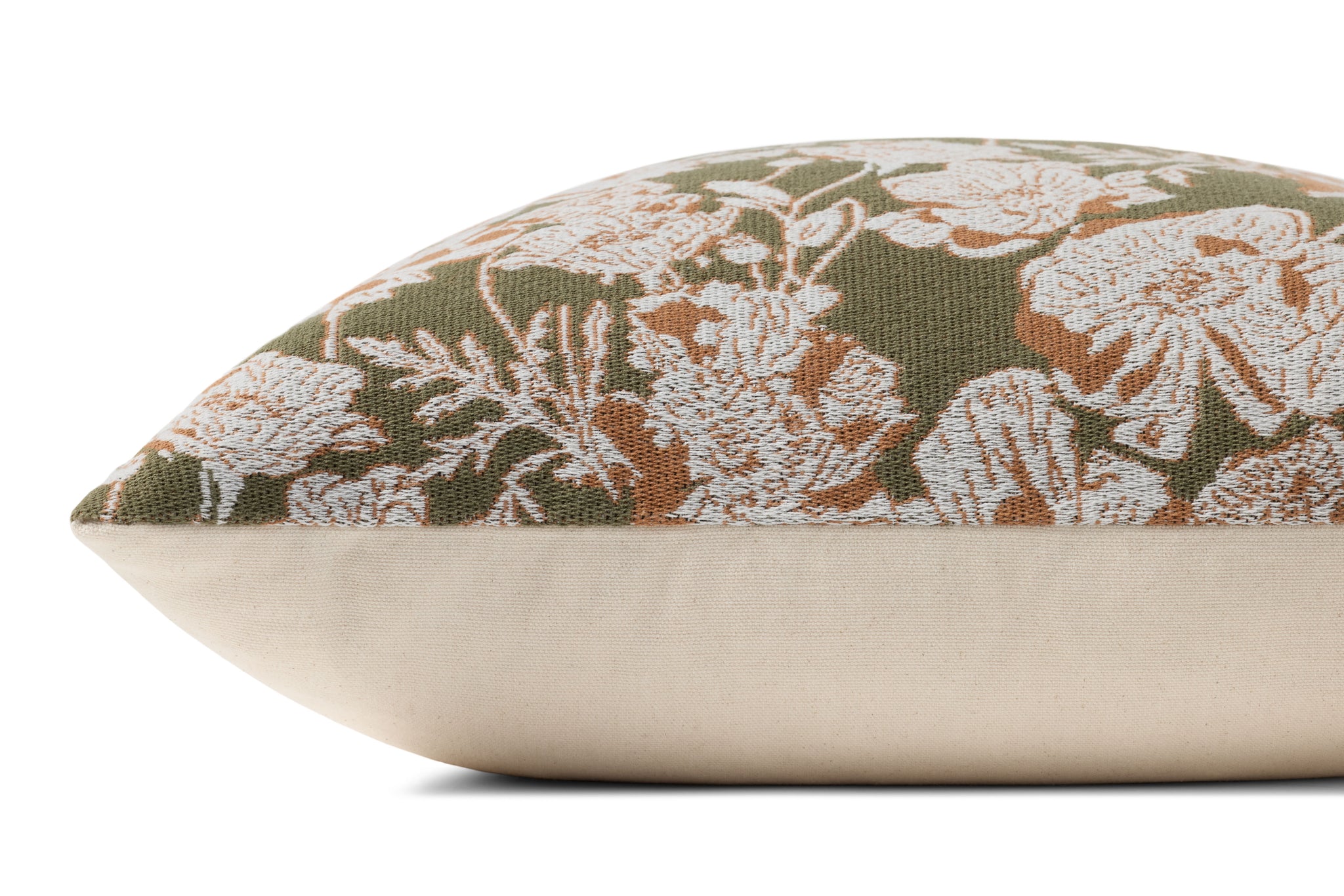 Matilda Olive / Orange Pillow shown from another angle.