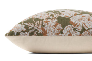 Matilda Olive / Orange Pillow shown from another angle.